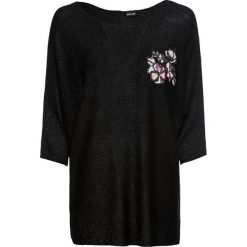 Sweter z kwiatową aplikacją bonprix czarny. Czarne swetry damskie bonprix, z aplikacjami, bez rękawów, bez kaptura. Za 99,99 zł.
