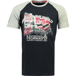 Koszulka "Julido" w kolorze granatowym. Niebieskie koszulki męskie Geographical Norway Men, m, z nadrukiem, z bawełny, z okrągłym kołnierzem, bez rękawów. W wyprzedaży za 64,95 zł.