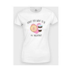 Koszulka damska Donut and coffee love. Koszulki damskie MegaKoszulki, m, bez wzorów, z bawełny, z podwójnym kołnierzykiem, bez rękawów. Za 49,90 zł.