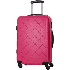 Walizka w kolorze fuksji - 44 x 60 x 25 cm. Różowe walizki Crazy sales, bez wzorów, z materiału. W wyprzedaży za 219,95 zł.