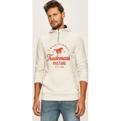 Mustang - Bluza. Szare bluzy męskie Mustang, s, z aplikacjami, z bawełny, z kapturem, bez rękawów, z kapturem. Za 269,90 zł.