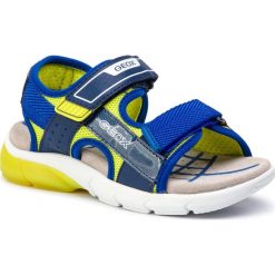 Sandały GEOX - J S.Flexyper B.C J929DC 014BU C0749 D Navy/Lime. Niebieskie sandały chłopięce Geox, ze skóry ekologicznej, bez zapięcia. W wyprzedaży za 209,00 zł.