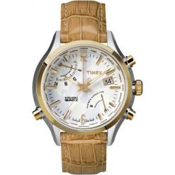 Biżuteria i zegarki: Zegarek Timex Męski TW2P87900 IQ Traveller World Time brązowy