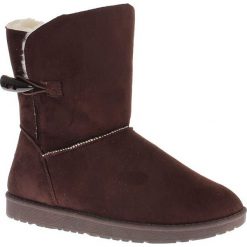 Buty zimowe damskie: Zimowe botki „Anais” w kolorze ciemnobrązowym