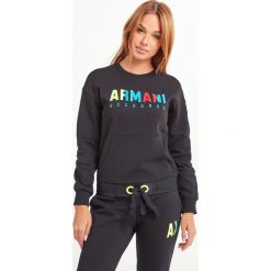 BLUZA Armani Exchange. Czarne bluzy damskie Armani Exchange, s, z haftami, bez rękawów, bez kaptura. Za 589,00 zł.