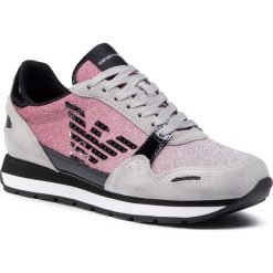 Sneakersy EMPORIO ARMANI - X3X058 XM510 N111 Plast/Pink/Black/Blk. Różowe półbuty damskie Emporio Armani, na co dzień, bez wzorów, ze skóry, bez obcasa, na płaskiej podeszwie, bez zapięcia. Za 839,00 zł.