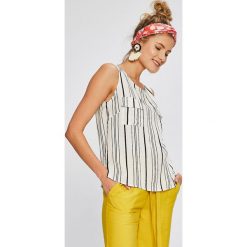 Answear - Top Stripes Vibes. Bluzki damskie ANSWEAR, s, bez wzorów, z dzianiny, casualowe, z okrągłym kołnierzem, bez rękawów. W wyprzedaży za 34,90 zł.