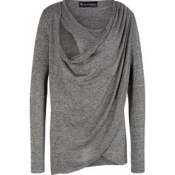 Sweter ciążowy i do karmienia bonprix czarno-biały melanż. Szare swetry damskie bonprix, bez wzorów, z dzianiny, eleganckie, z długim rękawem, długie, bez kaptura. Za 99,99 zł.