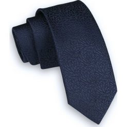 Ciemny Granatowy Elegancki Męski Krawat -ALTIES- 6cm, Klasyczny, w Listki KRALTS0350. Niebieskie krawaty męskie Alties, z tkaniny, eleganckie. Za 39,00 zł.