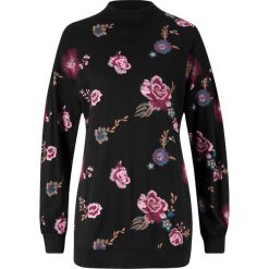 Shirt z nadrukiem, długim rękawem i golfem bonprix czarny. Czarne koszulki damskie bonprix, z nadrukiem, z długim rękawem. Za 54,99 zł.