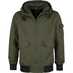 Forplay Hooded Canvas Jacket Kurtka oliwkowy/czarny. Czarne kurtki męskie marki Forplay, m, bez wzorów, bez kaptura. Za 121,90 zł.