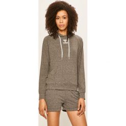 Hummel - Bluza. Szare bluzy damskie Hummel, s, z nadrukiem, z bawełny, bez rękawów, z kapturem. Za 169,90 zł.