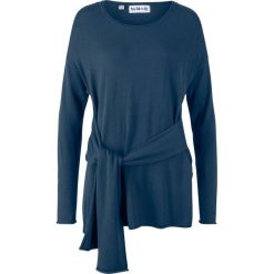 Sweter dzianinowy z kolekcji Maite Kelly, z domieszką kaszmiru bonprix ciemnoniebieski. Niebieskie swetry damskie bonprix, bez wzorów, z kaszmiru, bez rękawów, bez kaptura. Za 129,99 zł.