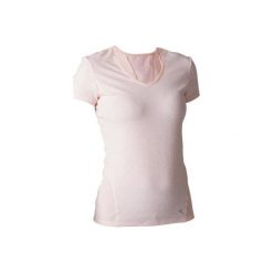 Koszulka krótki rękaw slim Gym & Pilates 520 damska. Różowe bluzki sportowe damskie marki DOMYOS, m, z elastanu. W wyprzedaży za 34,99 zł.