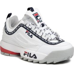 Sneakersy FILA - Disruptor Logo Low Wmn 1010748.92N White/Fila Navy/Fila Red. Białe półbuty damskie Fila, ze skóry ekologicznej. W wyprzedaży za 379,00 zł.
