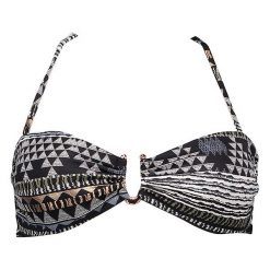 Bikini: Biustonosz bikini w kolorze czarnym ze wzorem