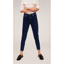 Mango - Jeansy Mom. Zielone jeansy damskie Mango, bez wzorów, z elastanu, z podwyższonym stanem. Za 119,90 zł.