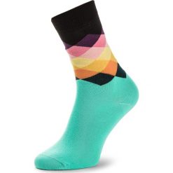 Skarpety Wysokie Unisex HAPPY SOCKS - FAD01-7000 Kolorowy Zielony. Zielone skarpetki damskie Happy Socks, bez wzorów, z elastanu. Za 34,90 zł.