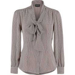 Voodoo Vixen Madeline 40's Style Houndstooth Blouse Bluzka brązowy. Pomarańczowe bluzki damskie Voodoo Vixen, s, bez wzorów, bez kołnierzyka, z długim rękawem. Za 184,90 zł.