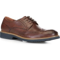 Buty męskie. Pomarańczowe półbuty męskie Wittchen, bez wzorów, ze skóry, eleganckie, z otwartym noskiem, na sznurówki. W wyprzedaży za 319,90 zł.