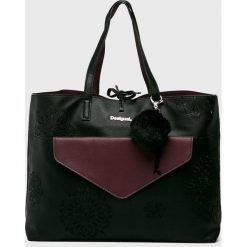 Desigual - Torebka dwustronna. Czarne torebki klasyczne damskie Desigual, z materiału, duże. Za 349,90 zł.