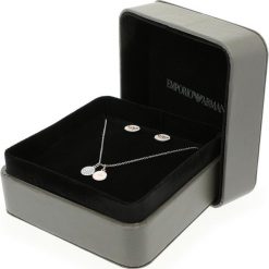 Zestaw naszyjnik i kolczyki EMPORIO ARMANI - EGS2651040 Silver. Szare naszyjniki męskie metalowe. W wyprzedaży za 449,00 zł.
