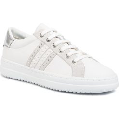 Sneakersy GEOX - D Pontoise DD02FED 085BN C0007 White/Silver. Białe półbuty damskie Geox, na co dzień, bez wzorów, z zamszu, bez obcasa, na płaskiej podeszwie, bez zapięcia. Za 499,00 zł.