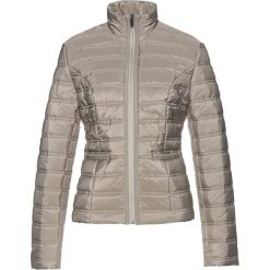 Lekka kurtka pikowana bonprix kamienisty. Szare kurtki damskie bonprix, bez wzorów, bez kaptura. Za 109,99 zł.