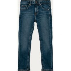 Tommy Hilfiger - Jeansy dziecięce Scanton 116-176 cm. Niebieskie spodnie chłopięce TOMMY HILFIGER, bez wzorów, z elastanu. Za 229,90 zł.