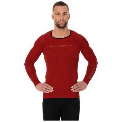Koszulki sportowe męskie: Brubeck Koszulka męska 3D Run PRO z długim rękawem czerwona r. S (LS13000)