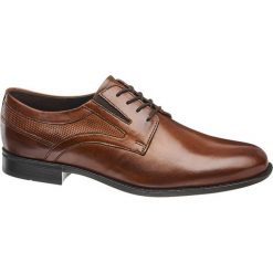 Półbuty męskie AM SHOE brązowe. Pomarańczowe buty wizytowe męskie AM SHOE, bez wzorów, ze skóry, eleganckie, na sznurówki. Za 219,90 zł.