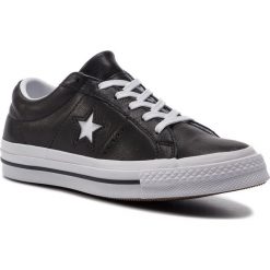 Tenisówki CONVERSE - One Star Ox 163385C Black/White/White. Czarne trampki i tenisówki damskie Converse, bez wzorów, ze skóry, bez zapięcia. W wyprzedaży za 259,00 zł.
