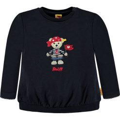 Bluza w kolorze granatowym. Niebieskie bluzy niemowlęce Steiff, z aplikacjami. W wyprzedaży za 65,95 zł.