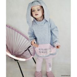 Długa bluza z kapturem i uszami. Szare t-shirty chłopięce z długim rękawem marki Pakamera, z dzianiny. Za 125,00 zł.