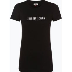 Tommy Jeans - T-shirt damski, czarny. Czarne t-shirty damskie Tommy Jeans, m, z nadrukiem, z jeansu, bez kołnierzyka. Za 139,95 zł.