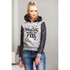 Bluzy damskie: Bluza z kapturem jasnoszara 2278