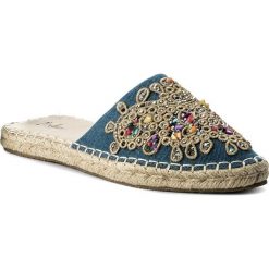 Espadryle MENBUR - 07990 Multicolour 0012. Niebieskie espadryle damskie Menbur, z aplikacjami, z tworzywa sztucznego, bez obcasa. W wyprzedaży za 149,00 zł.