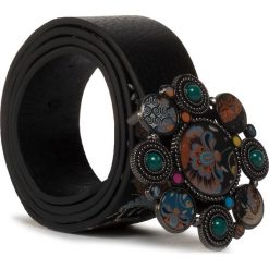 Pasek Damski DESIGUAL - 20SARP05 2000. Czarne paski damskie Desigual, w paski, ze skóry ekologicznej. W wyprzedaży za 159,00 zł.