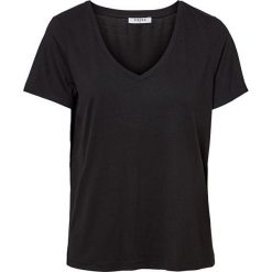 Pieces Koszulka damska Lucy Ss V-neck Top Noos Black (rozmiar M). Czarne koszulki damskie Pieces, s, bez wzorów, bez kołnierzyka. W wyprzedaży za 38,00 zł.