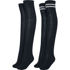 Skarpetki damskie: Urban Classics Ladies Overknee Socks 2-Pack Zakolanówki czarny/czarno-szary