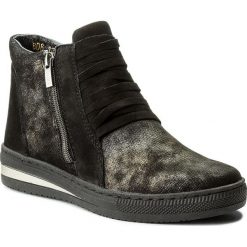 Sneakersy WALDI - 0606 Czarny/Złoto Czarny Nubuk. Czarne półbuty damskie Waldi, bez wzorów, ze skóry, bez obcasa, na płaskiej podeszwie, bez zapięcia. W wyprzedaży za 189,00 zł.