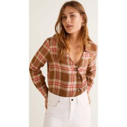 Mango - Koszula Camila. Czerwone koszule body damskie marki Mango, s, w kratkę, z wiskozy. W wyprzedaży za 69,90 zł.
