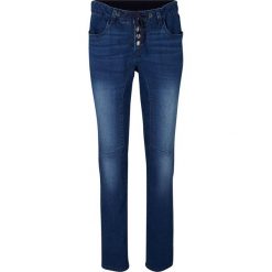 Dżinsy ze stretchem i elastycznym ściągaczem SLIM bonprix niebieski. Niebieskie jeansy damskie bonprix. Za 109,99 zł.