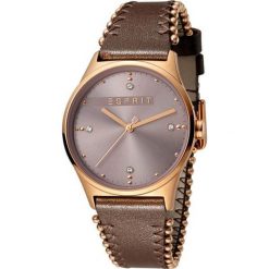 Esprit Drops 01 Pink D.Brown ES1L032L0045. Różowe zegarki damskie Esprit, złote. W wyprzedaży za 364,00 zł.