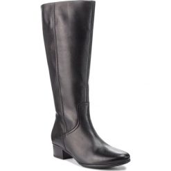 Kozaki GABOR - 75.606.27 Schwarz. Czarne buty zimowe damskie Gabor, z materiału, na obcasie. Za 759,00 zł.