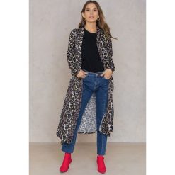 Płaszcze damskie: Rebecca Stella Satynowy płaszcz Leo – Brown,Multicolor