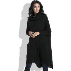 Sweter F445. Tuniki damskie Fobya, uniwersalny, bez wzorów, z golfem, z długim rękawem. Za 180,50 zł.