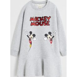 Mango Kids - Sukienka Sk 110-164 cm. Szare sukienki dziewczęce Mango Kids, z aplikacjami, z bawełny, casualowe, z długim rękawem, długie, maxi, proste. Za 99,90 zł.