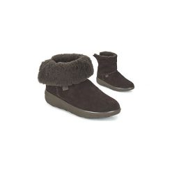 Botki FitFlop SUPERCUSH MUKLOAFF SHORTY SUEDE. Pomarańczowe botki damskie marki FitFlop, bez obcasa, bez zapięcia. Za 391,20 zł.