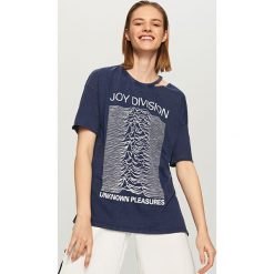 T-shirt JOY DIVISION - Granatowy. Niebieskie t-shirty damskie Reserved, l. W wyprzedaży za 29,99 zł.